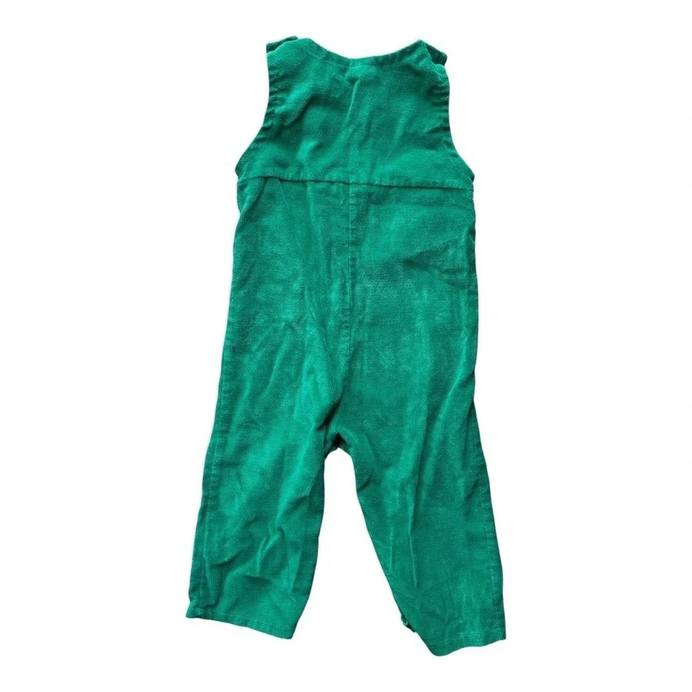 VTG Sears Cord‎ Overalls Romper Size 12M? Embroidered Snowman Christmas Holiday